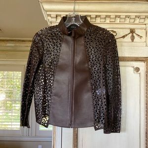 AKRIS brown leather size 4